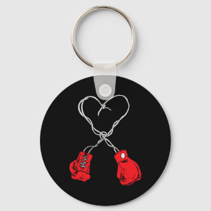 Porte-clés Boîte de combat de la Saint-Valentin Boxeur Cœur B