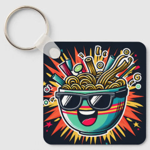 Porte-clés Bol de ramen de dessin animé de nouilles mignon dr