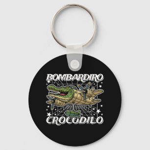 Porte-clés Bombardiro-crocodilo Italien brainrot Pas de mauva