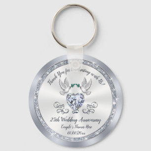 Porte-clés Bon Marché, 25e anniversaire Mariage Favors,
