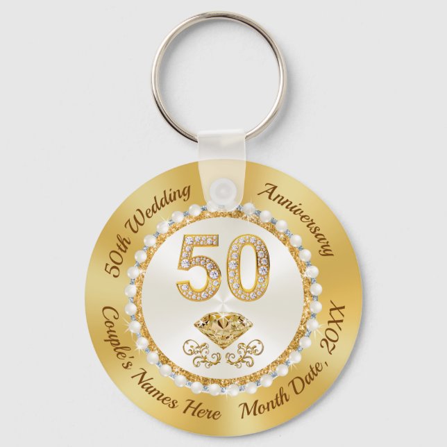 Porte-clés Bon marché, 50e anniversaire de Mariage Faveurs (Recto)