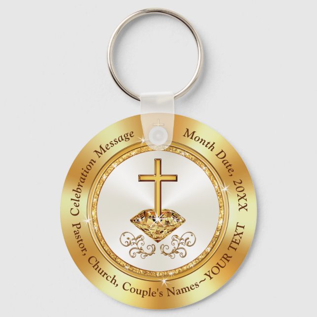 Porte-clés Bon Marché, Fête Anniversaire De L'Eglise Faveurs, (Recto)