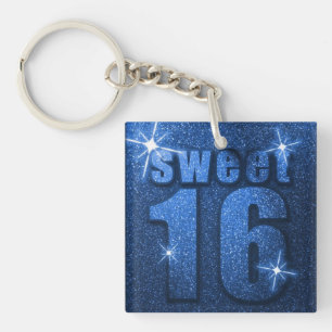 Porte-clés Bonbon bleu à parties scintillantes porte - clé 