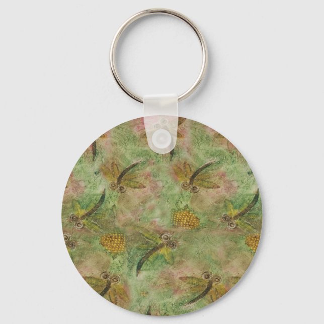 Porte-clés Bonbon en coton dragonfly (Recto)