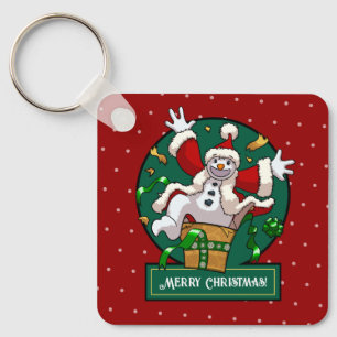 Porte-clés Bonhomme de neige drôle Joyeux Noël Surprise Dessi