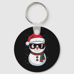 Porte-clés Bonhomme de neige drôle Six Sept Noël 67 Mème Gen