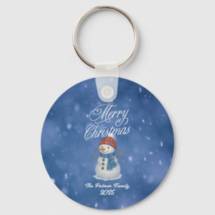 Porte-clés Bonhomme de neige fantaisiste Joyeux Noël