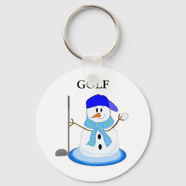 Porte-clés Bonhomme de neige golfeur (Recto)
