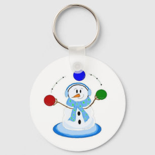 Porte-clés Bonhomme de neige jonglant avec des balles