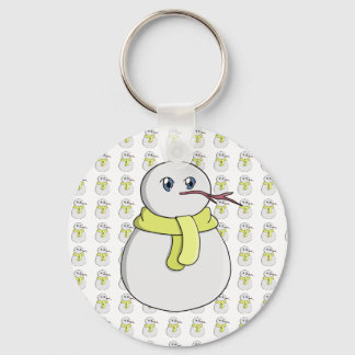 Porte-clés Bonhomme de neige portant une écharpe jaune