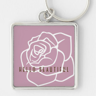 Porte-clés Bonjour Belle - Rose Rose Moderne Chic