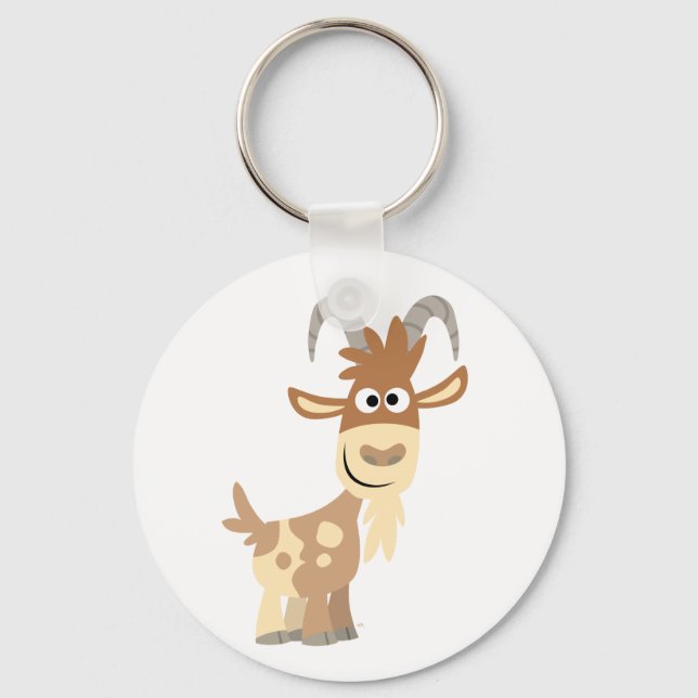 Porte-clés Bonjour ! Chèvre caricaturale mignonne (Recto)