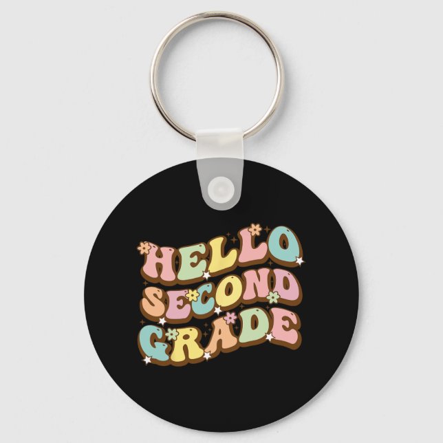 Porte-clés Bonjour Deuxième Année Pour Les Étudiants Enseigna (Recto)