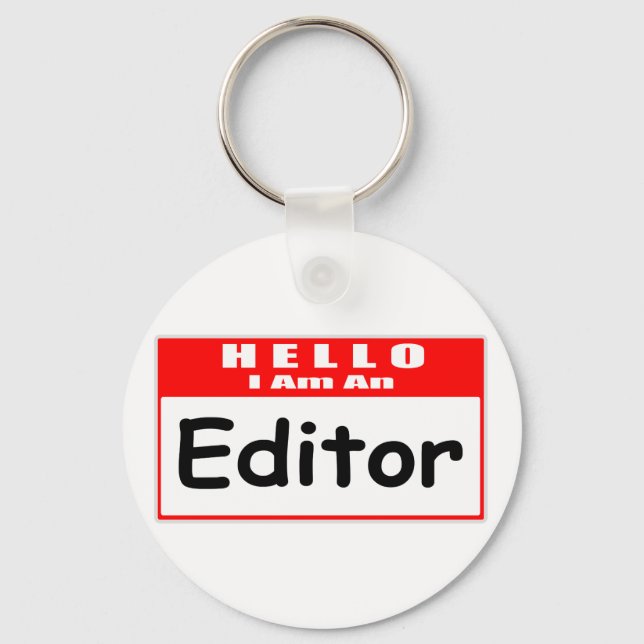 Porte-clés Bonjour, Je Suis Un Éditeur ... Nametag (Recto)
