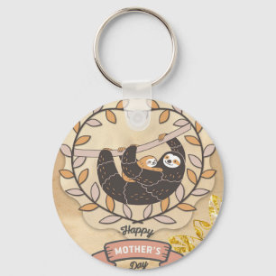 Porte-clés Bonne fête des mères mignonne amusant Koala Sloth 