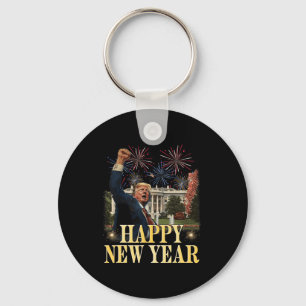Porte-clés Bonne fête du Nouvel An 2025 Trump 2024 Prenez l'A