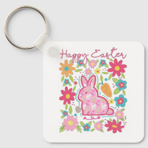Porte-clés Bonne illustration de lapin de Pâques