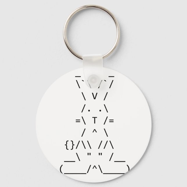 Porte-clés Bonne Pâques ASCII Bunny Art (Recto)