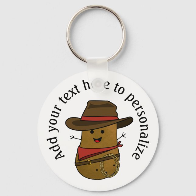 Porte-clés Bonne pomme de terre Cowboy personnalisée (Recto)