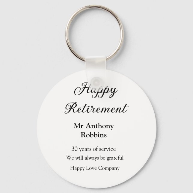 Porte-clés Bonne retraite ajouter le nom années de service à  (Recto)