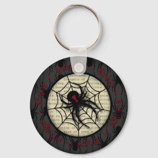 Porte-clés Boo Black Widow Spider & Texte Déplaisant pour Hal