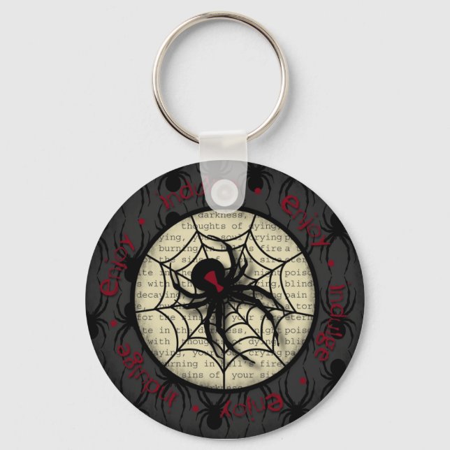 Porte-clés Boo Black Widow Spider & Texte Déplaisant pour Hal (Recto)
