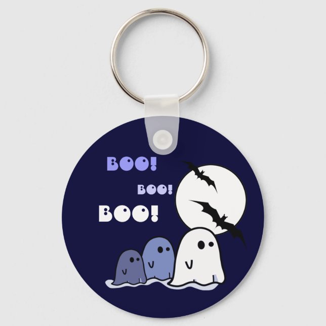 Porte-clés Boo ! Drôle Petits Fantômes Cadeau Halloween (Recto)