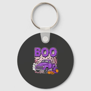Porte-clés Boo Halloween Camion Violet Fantôme et Citrouilles
