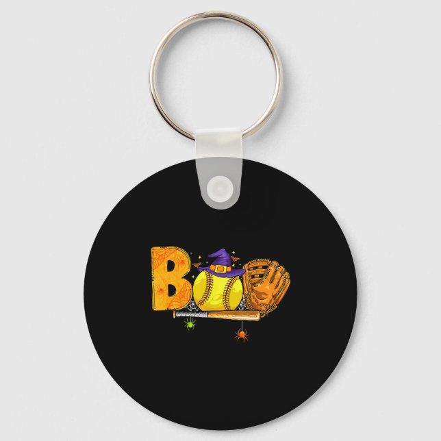 Porte-clés Boo Softball Player Catcher Tcher Funny Halloween  (Recto)