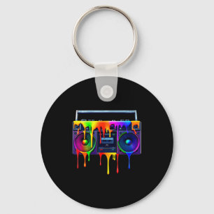 Porte-clés Boombox Peinture qui Goutte Drôle Musique Old Scho