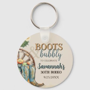 Porte-clés Boots et Bubbly Country Cowgirl Western Anniversai