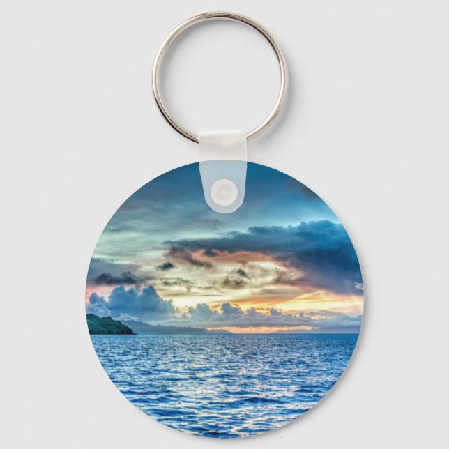 Porte-clés Bora Bora coucher de soleil (Recto)