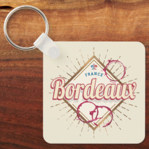 Porte-clés Bordeaux Nouvelle-Aquitaine France Vin Rétro