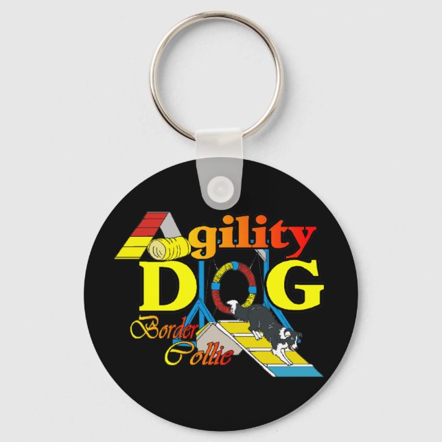 Porte-clés Bordure Collie Cadeaux d'agilité (Recto)