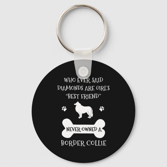 Porte-clés Bordure Collie chien animal meilleur ami (Recto)