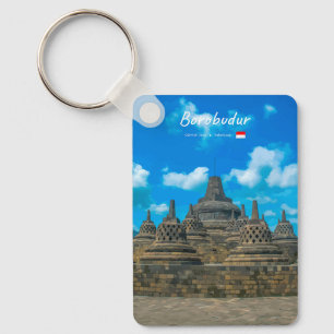 Porte-clés Borobudur, Indonésie - Ancien temple bouddhiste Cl