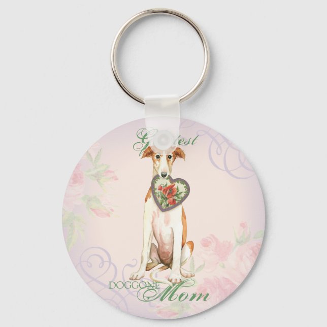 Porte-clés Borzoi Heart Maman (Recto)