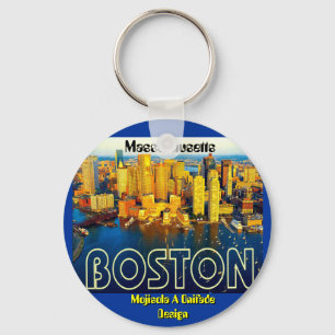 Porte-clés Boston 2, le Massachusetts - customisé