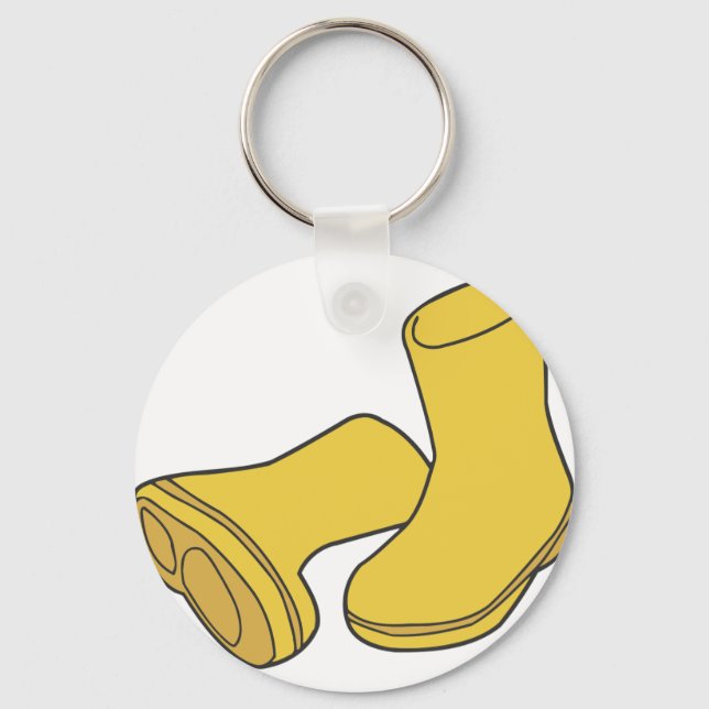 Porte-clés Botte de pluie jaune (Recto)