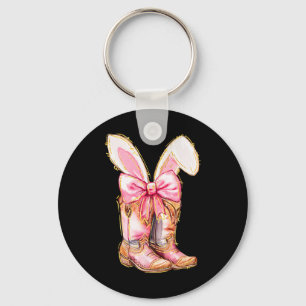 Porte-clés Bottes de cowboy Lapin de Pâques Salut Coquette 