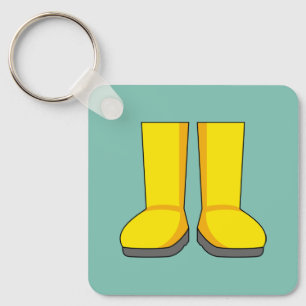 Porte-clés Bottes de pluie jaunes en caoutchouc