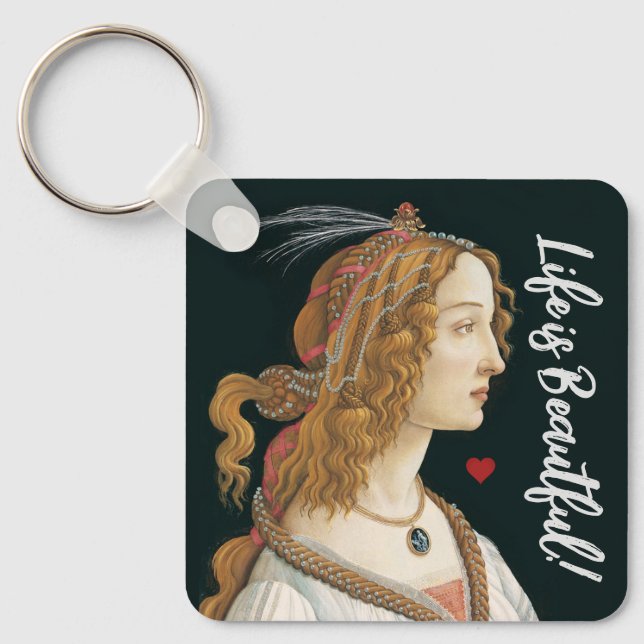 Porte-clés Botticelli Nymph Portrait Peinture Art (Recto)