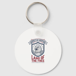 Porte-clés Bouclier Américain Patriotique Aigle Chemise Vinta
