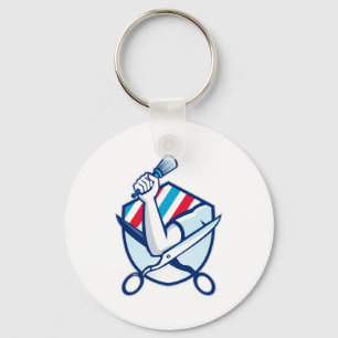 Porte-clés Bouclier de ciseaux de brosse de participation de