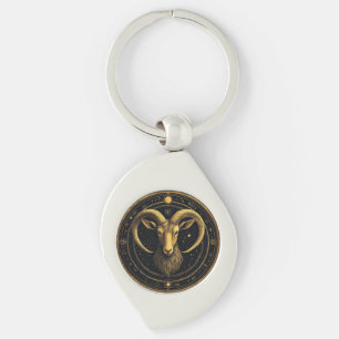 Porte-clés Bouclier du zodiaque Bélier Doré
