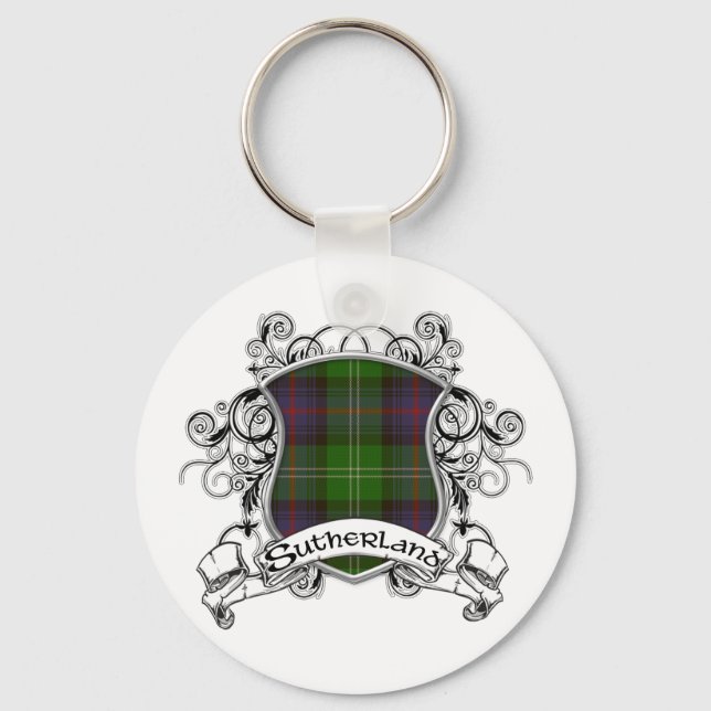 Porte-clés Bouclier tartan du Sutherland (Recto)