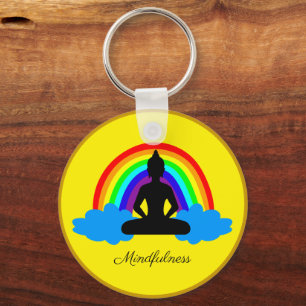 Porte-clés Bouddha Arc-en-ciel et pleine conscience, méditati