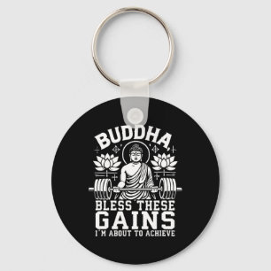 Porte-clés Bouddha bénisse ces gains que je vais réaliser Gym
