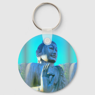 Porte-clés bouddha bleu