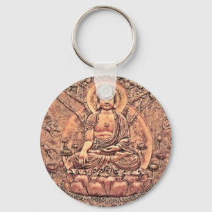 Porte-clés Bouddha de cuivre étonnamment détaillé
